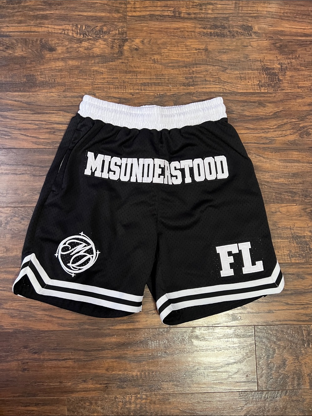 Unisex Black & White “Misunderstood” Basketball Shorts